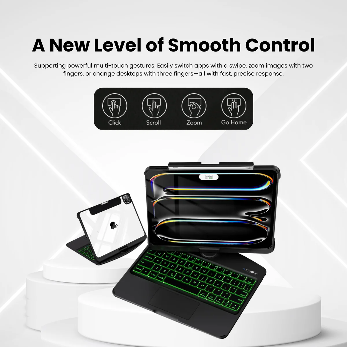 ipadcasestore White 360° Rotating iPad Keyboard Case - Image 2