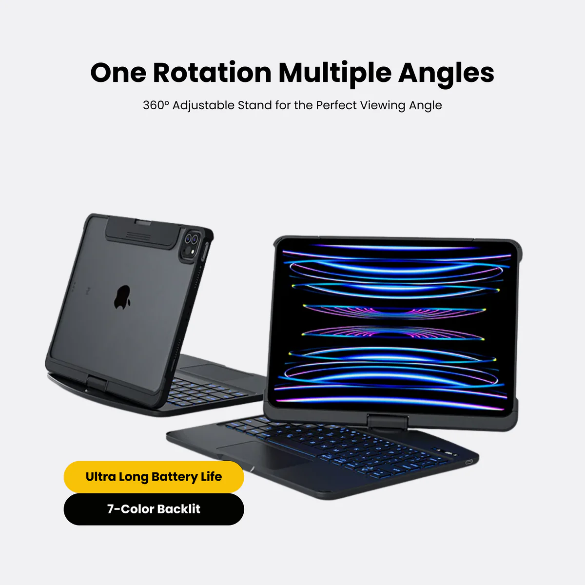 ipadcasestore White 360° Rotating iPad Keyboard Case - Image 4